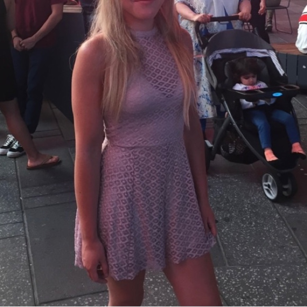 Express Romper Pretty Light Pink Stretch Lace Lined Open Back Size XS